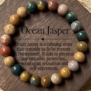 Ocean Jasper Natural Stone Beaded Bracelet